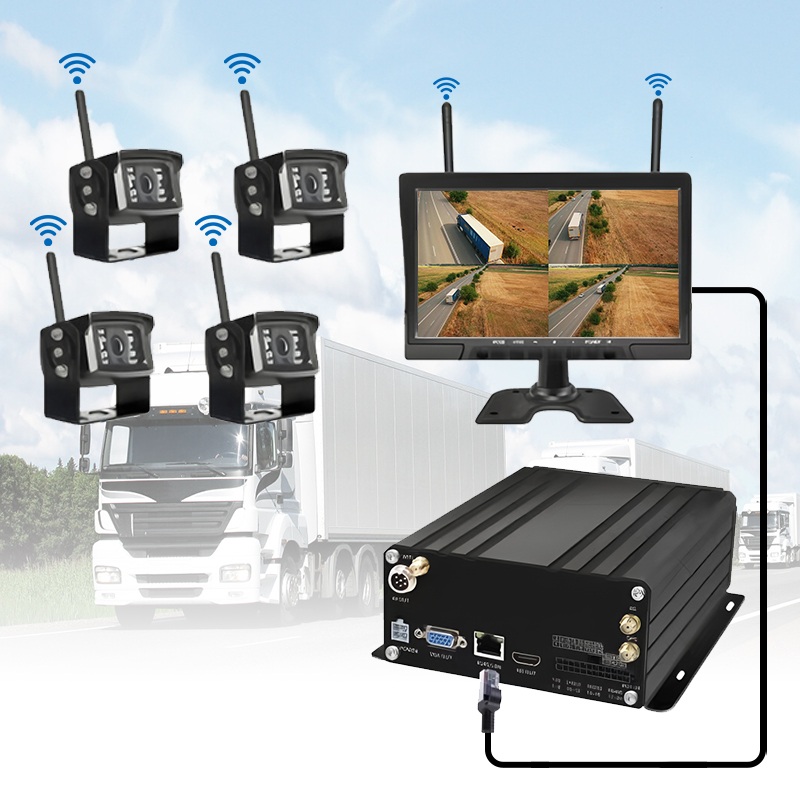 10,1 colio 4 CH belaidė HDD mobilioji NVR sistema 10,1 colio 4 CH belaidė HDD mobilioji NVR sistema