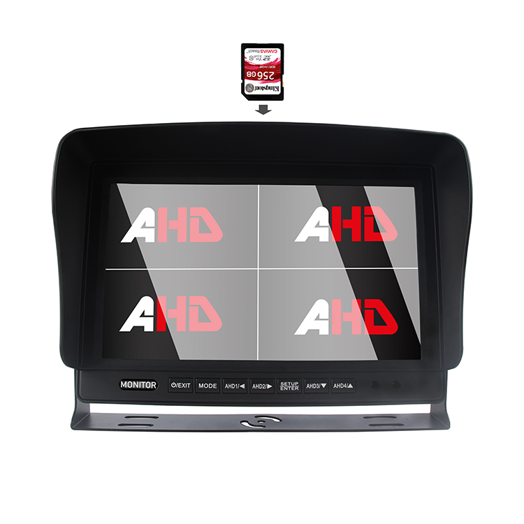 10,1 colio AHD keturių padalintų ekranų SD DVR transporto priemonės monitorius