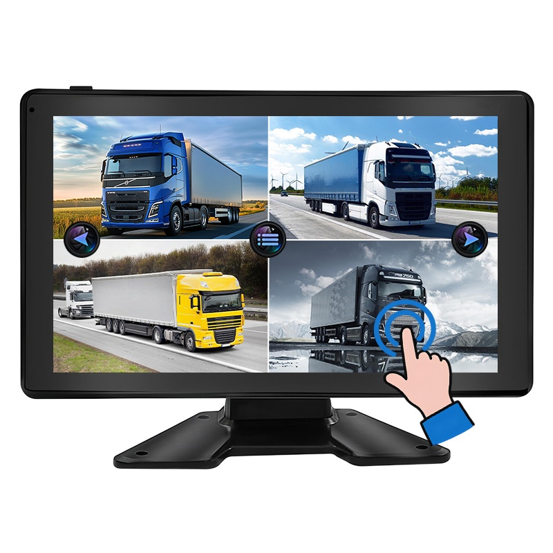 10,1 colio jutiklinio ekrano transporto priemonės keturių peržiūrų 1080P DVR įrašymo monitorius
