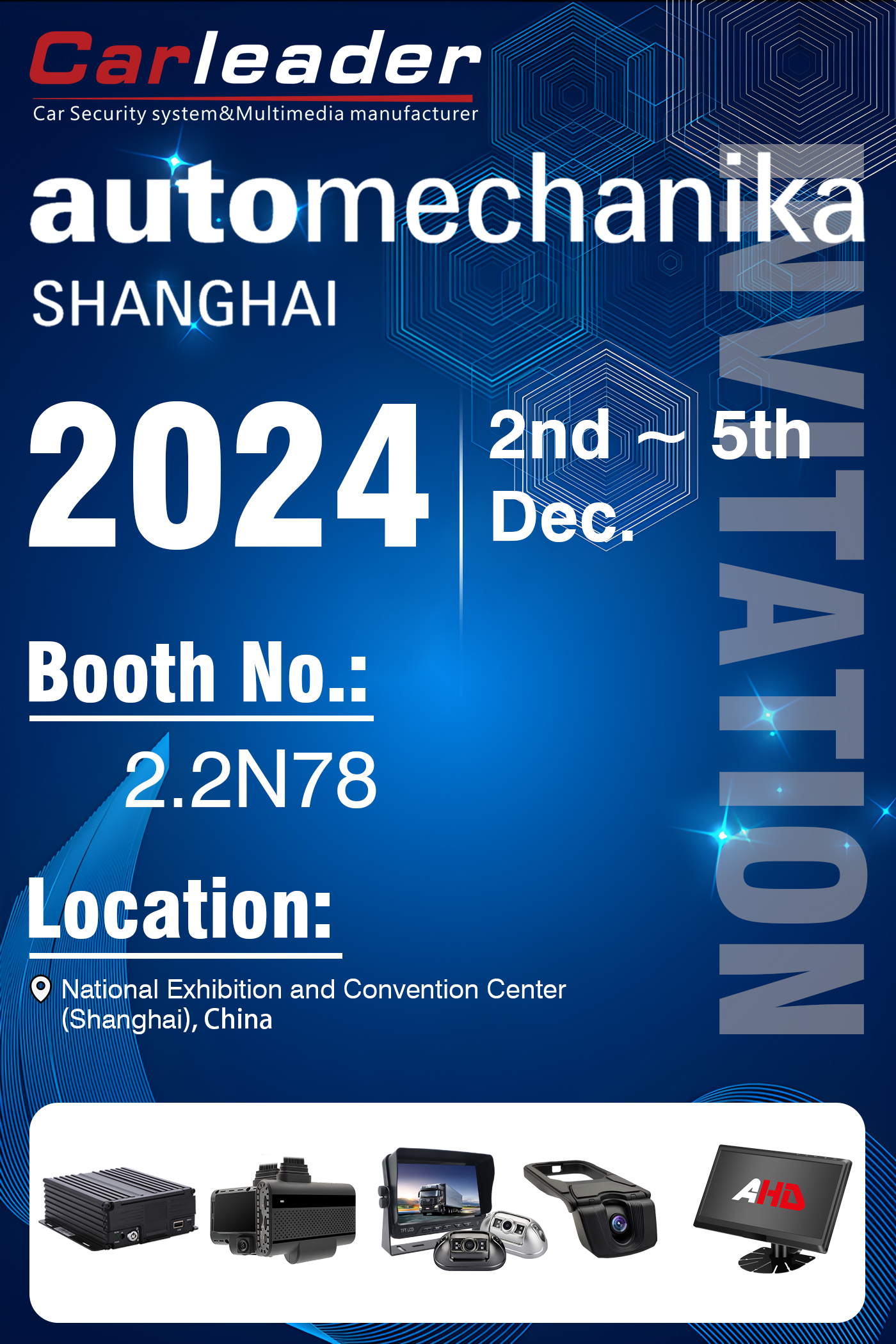 „Automechanika Shanghai 2024“ paroda | Kabinos Nr.: 2.2N78, Carleader laukia jūsų apsilankymo