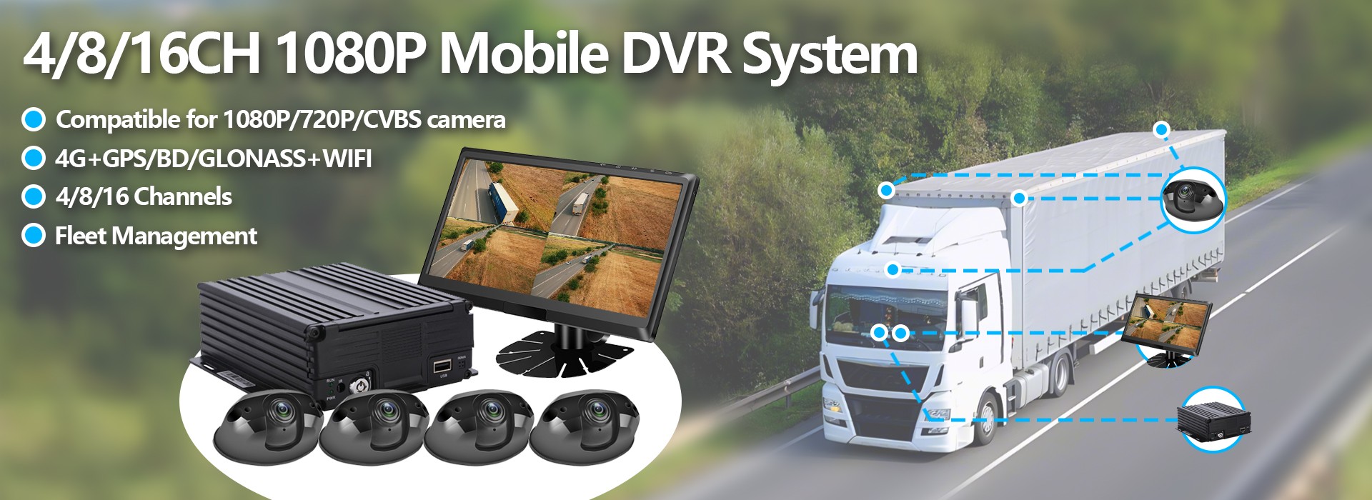4/8/16CH 1080P Mobilioji DVR sistema