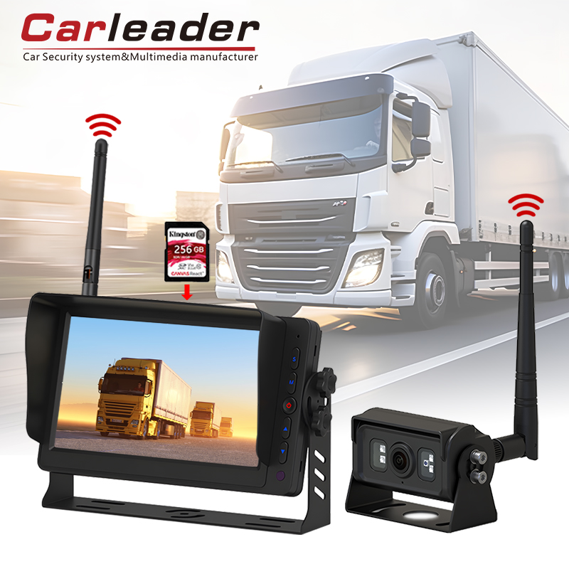 „Carleader 7“ colių DVR įrašymas 2,4 GHz skaitmeninės belaidžio ryšio stebėjimo sistema ---- Saugokite vairavimo saugą