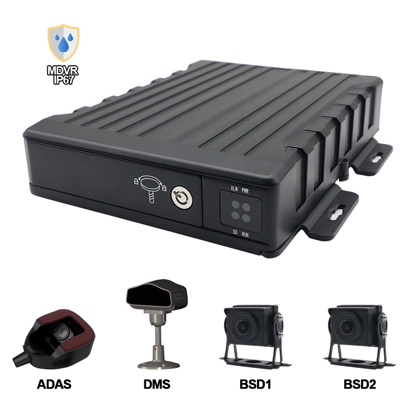 4CH IP67 vandeniui atsparus AI SD mobilusis DVR palaikymas ADAS+DMS+BSD