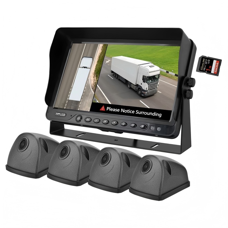 7 colių 360 AVM sistema su AI aklosios zonos aptikimu ir 1080p kameromis 7 colių 360 AVM sistema su AI aklosios zonos aptikimu ir 1080p kameromis