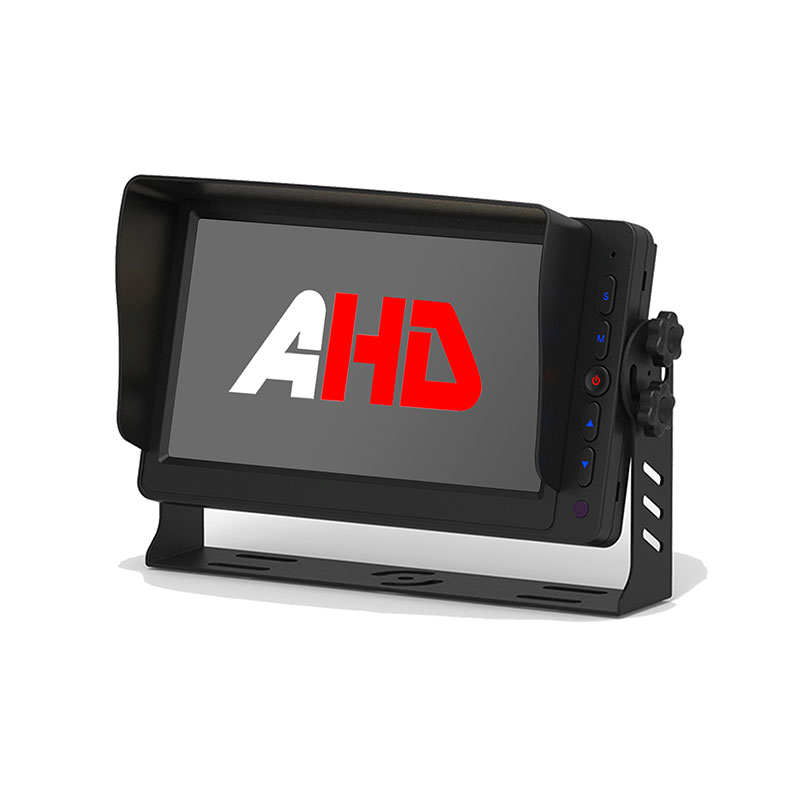 7 colių AHD transporto priemonės monitorius su 5 foninio apšvietimo mygtukais ir dviem vaizdo įvestimis